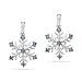 10k White Gold Blue Diamond Snowflake Earrings (1/10 cttw)