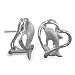 925 Silver Dolphin in Heart French Clip Earrings Hawaiian Jewelry 925 Silver Dolphin in Heart French Clip Earrings Hawaiian Jewelry