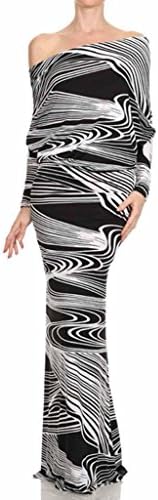 Social Butterfly Collection Multi Way Convertible Maxi Dress Small Black and White