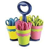 Westcott Scissor Caddy w/24 5 Kids' Pointed Scissors, Microban Protected, Assorted (14755)