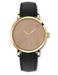 SPRAWL Aanalog Fashion Series Gold Ladies Watches of Genuine Black Leather Strap,Unique Wrist Watch for Women Girls Designed with Fabric texture with twisted pictures