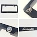 Matte Black Laser Engraved Lamborghini Stainless Steel USA License Plate Frame With Engraved Steel Logo Screw Cap Combo 12.25