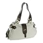 Sophia Visconti Western Buckle Satchel - White/Brown Trim