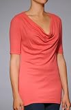 Splendid 1x1 Ribbed 3/4 Sleeve Drape Neck Tee (ST5739)