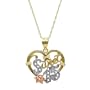 10k Tri-Color Gold Diamond Quinceanera Pendant (1/10 cttw, I-J Color, I2-I3 Clarity), 18"