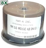 4.7 GB MAM-A (Mitsui) GOLD 8X DVD-R's (Archival-grade) 50-Pak in Cakebox