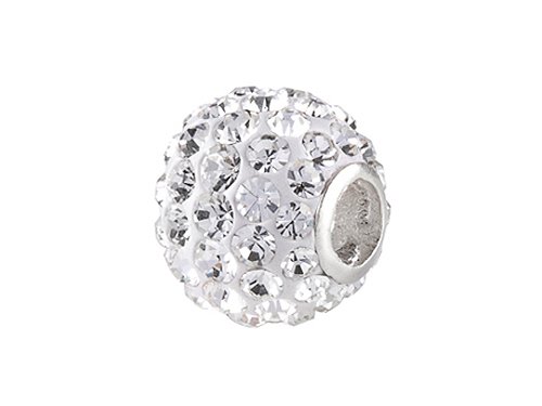 SilveRado(tm) BM001-1 Bling Razzle Dazzle White Bead / Charm