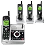 V-Tech CS5121-4 5.8GHz DSS Four Handset Cordless Answering System with Caller ID (Silver/Black)
