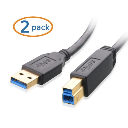 Cable Matters 2 Pack, SuperSpeed USB 3.0 Type A to B Cable in Black 3 Feet On Sale
