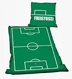 FREISTOSS Fanartikel Bettwäsche Linon für Fussballfans mit Reißverschluss