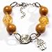 Hush! Ladies Coordinating Amber Coloured and Metal Bracelet With Charm On 3 Extender- Tuscany Collection