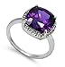 925 Sterling Silver Ring with Amethyst & Clear title=