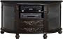 Royal Wide screen 2 door Tv Stand With Glass Doors And Black Granite Top, GLASS DR BK GRN, COFFEE