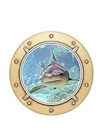Ambiance Live Vinilo Decorativo Shark porthole (Reusable) Multicolor