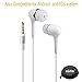 Wietus 760 3.5mm Stereo In-Ear Noise-Isolating Headphones with Mic+ Portable Mini Round Hard Storage Case Bag for iPhones, iPods and iPads, Android Devices - White
