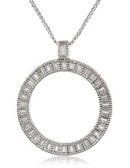 Judith Jack "Flamenco" Sterling Silver and Cubic-Zirconia Circle Drop Pendant Necklace, 18"