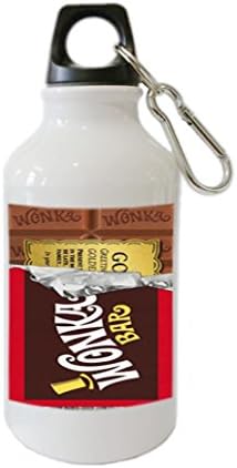Willy Wonka Golden Ticket Chocolate Bar Customize Aluminum Alloy 400ml Water Bottle Sport drink Bottle white