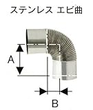 ステンレス シングル 煙突 エビ曲 φ150 No.12077 ホンマ製作所