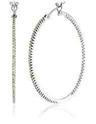 Sethi Couture "Simple Elegance" 1.5 Inch Green Diamond Micro Hoop Earrings