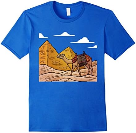 Men's Egypt Pyramids With Camel T-Shirt | Amazing Souvenir T-Shirt Medium Royal Blue