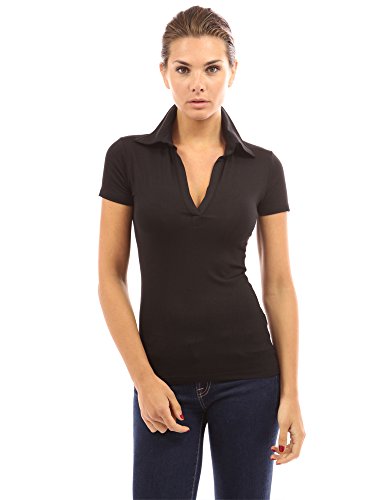 PattyBoutik Women's V Neck Short Sleeve Polo Shirt