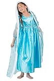 HBB Girl Snow Princess Ice Blue Dress Costume With Long Snowflake Cape, Size 4-12 (Size 7/8)