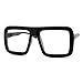 Thick Square Glasses Clear Lens Eyeglasses Frame Super Oversized Fashion Matte Black