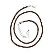 Necklace Cord For Pendants - D2 - Twisted Triple Strand Silk / Satin + 2" Extension Chain (3.5mm / 3/16" thickness) ~ Silver Tone Plated Ends - 20 Inches ~ Brown