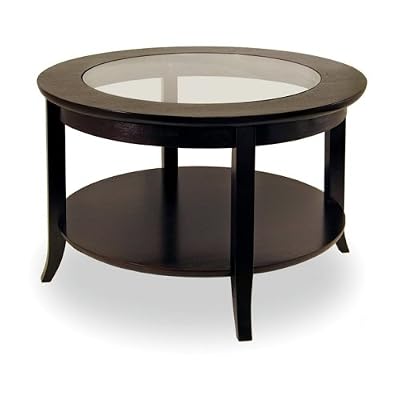 Winsome 92230 Round Coffee Table with Glass Top - Espresso by Winsome Wood