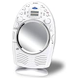 Jensen JCR-540 AM/FM Stereo Shower Radio and CD Player with Fog Resistant Mirror (White)