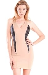 Polyester/Spandex Cutout Sleeveless Polka Dot Print  Dress