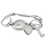 Geneva Platinum Heart and Key Charms Watch by Geneva