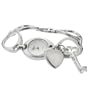 Geneva Platinum Heart and Key Charms Watch