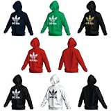 Adidas Herren Kapuzenpullover Trefoil, fairway/white, L