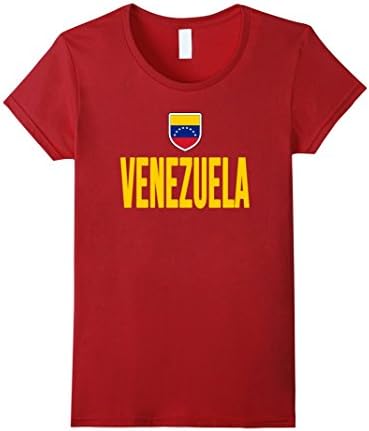 Women's VENEZUELA T-shirt 2016 Venezuelan Flag National Tee Small Cranberry