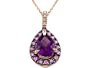 2.64 cttw Genuine Amethyst Pink Sapphire and Diamond Pendant by Effy Collection� in 14 kt Rose Gold