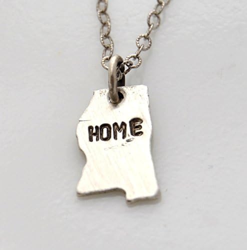 Mississippi State Sterling Silver Necklace stamped "HOME"