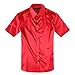 ZERDSKY Men's Regular-Fit Satin Shiny Solid Color Shirt