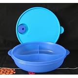 Tupperware Crystalwave Divided Dish Brilliant Blue Aqua by Crystalwave