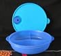 Large Tupperware Crystalwave Microwavable Divided Dish in Aqua Bluish Color