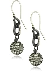 Deanna Hamro Atelier "Single Link" 10mm Pave Ball Drop Earrings