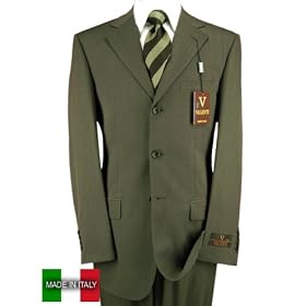 Valenti Olive Mens Suits Italian Super 150s Merino Worsted Wool Hand Tailored Made in Italy Canvas Front Jacket and Pants Year Round Use