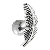 LEFT EAR – Nature Leaf Sterling Silver Cartilage Piercing Earring Stud LEFT EAR – Nature Leaf Sterling Silver Cartilage Piercing Earring Stud