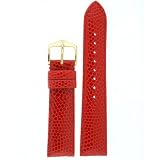 Watch Band Genuine Leather Lizard Grain Red 18mm