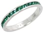 Sterling Silver Eternity Band, w/ May Birthstone, Emerald Crystals, 1/8" (3mm) wide, size 9