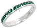 Sterling Silver Eternity Band, w/ May Birthstone, Emerald Crystals, 1/8" (3mm) wide, size 8