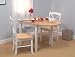 Tiffany Drop Leaf Dining Set-Table & Two Chairs (White/Natural) (Sizes Vary)
