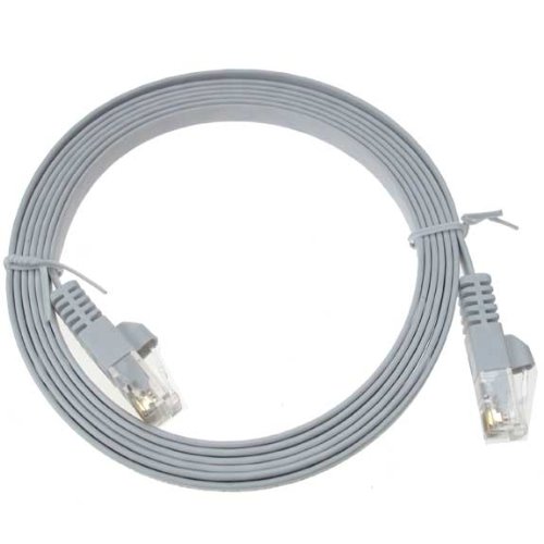 SF Cable 50 ft Premium Ultra Flat CAT6 550 MHZ Network Patch Cable White