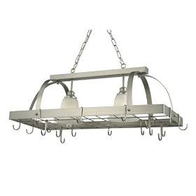 Royce Lighting RKA600 2-12 Home Accents Brushed Steel Lighted Pot Rack by Royce Lighting