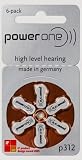 Hearing Aid Battery Powerone size 312 made in Germany Genuine 60 Pack